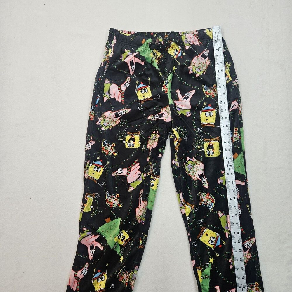 SpongeBob SquarePants Pajama‎ Pants Men's Medium Black Christmas lights